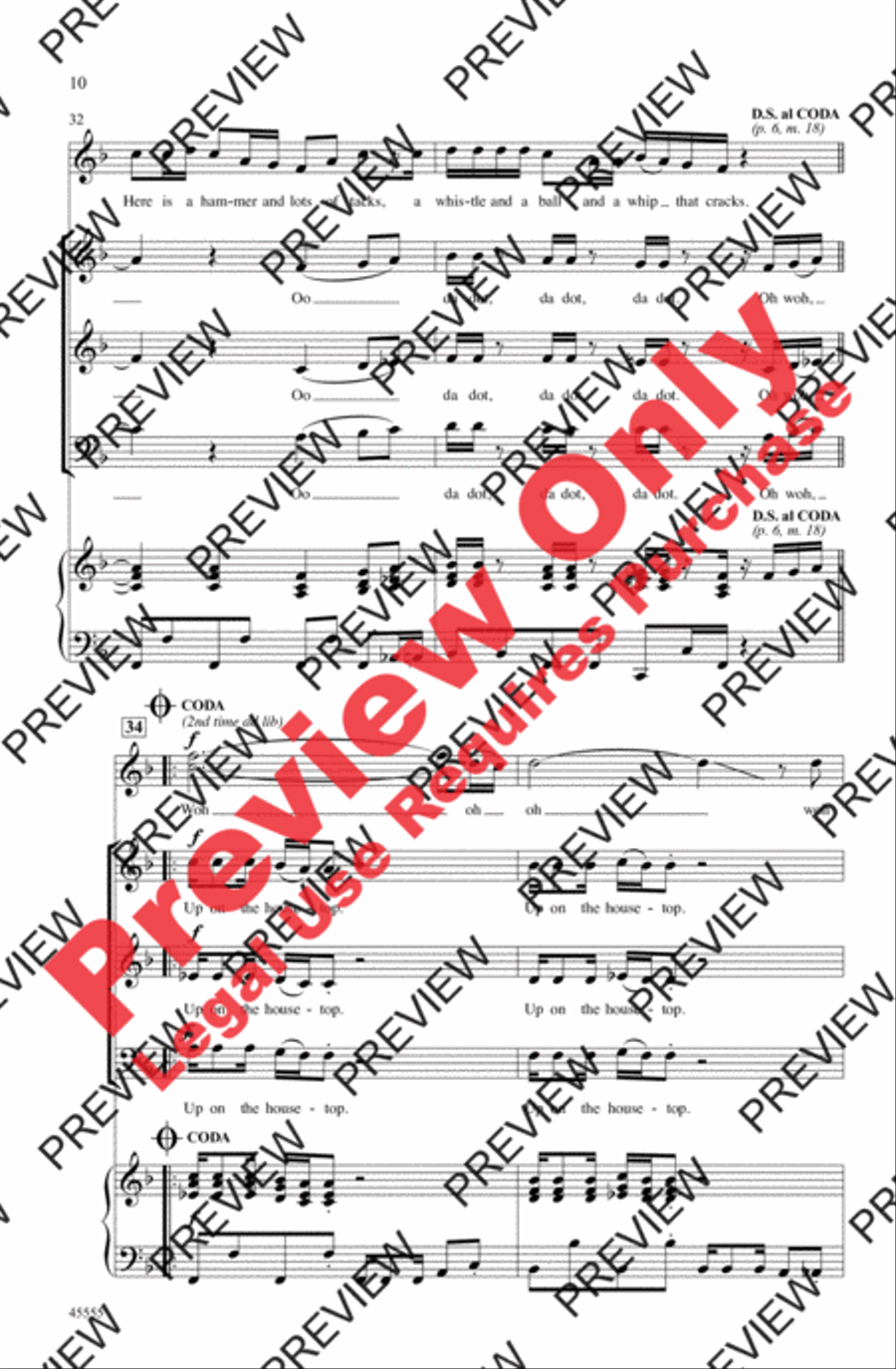 Up on the Housetop 3-Part scores gallery preview page 10