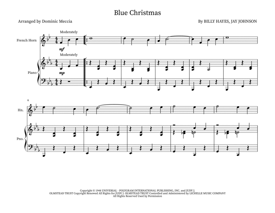 Blue Christmas Brass Duet scores gallery preview page 1