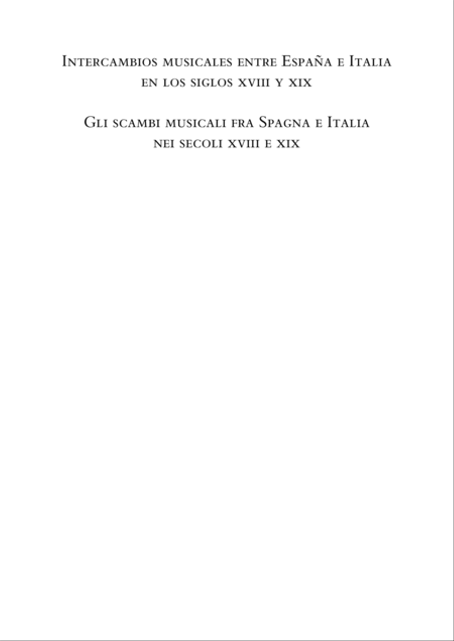 Intercambios musicales entre España e Italia en los siglos XVIII y XIX/ Gli scambi musicali fra Spagna e Italia nei secoli XVIII e XIX School and Community scores gallery preview page 2