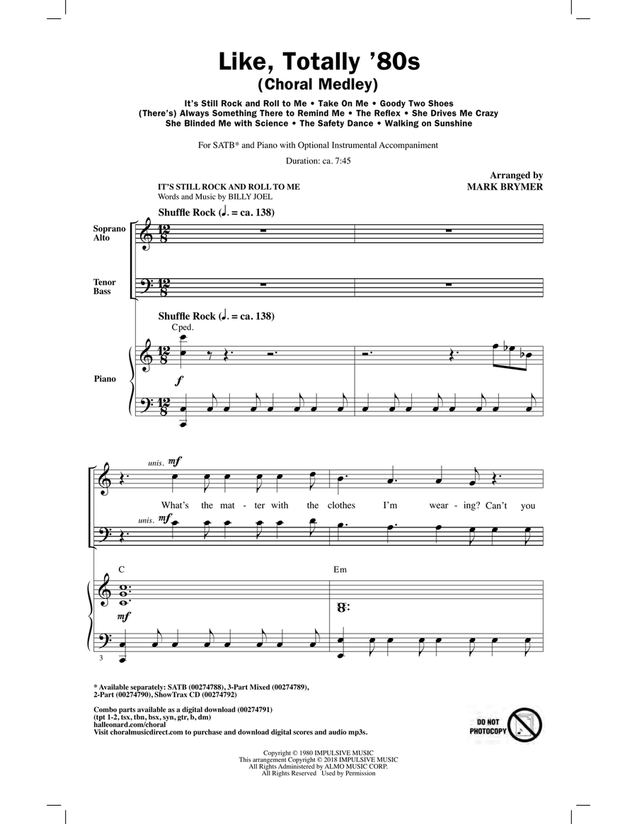 Like, Totally '80s (arr. Mark Brymer) 4-Part scores gallery preview page 1