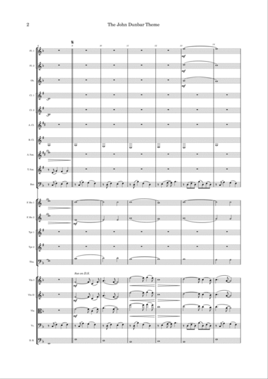 The John Dunbar Theme Full Orchestra scores gallery preview page 2
