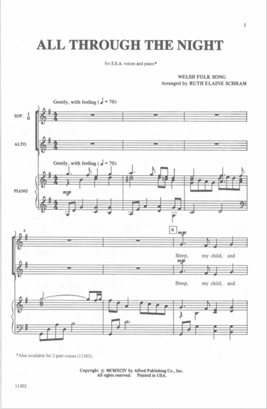 All Through the Night Women's Choir scores gallery preview page 7