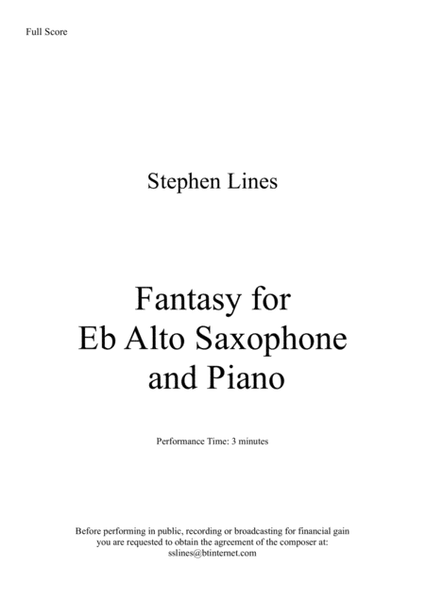 Fantasy for Eb Alto Saxophone and Piano image number null