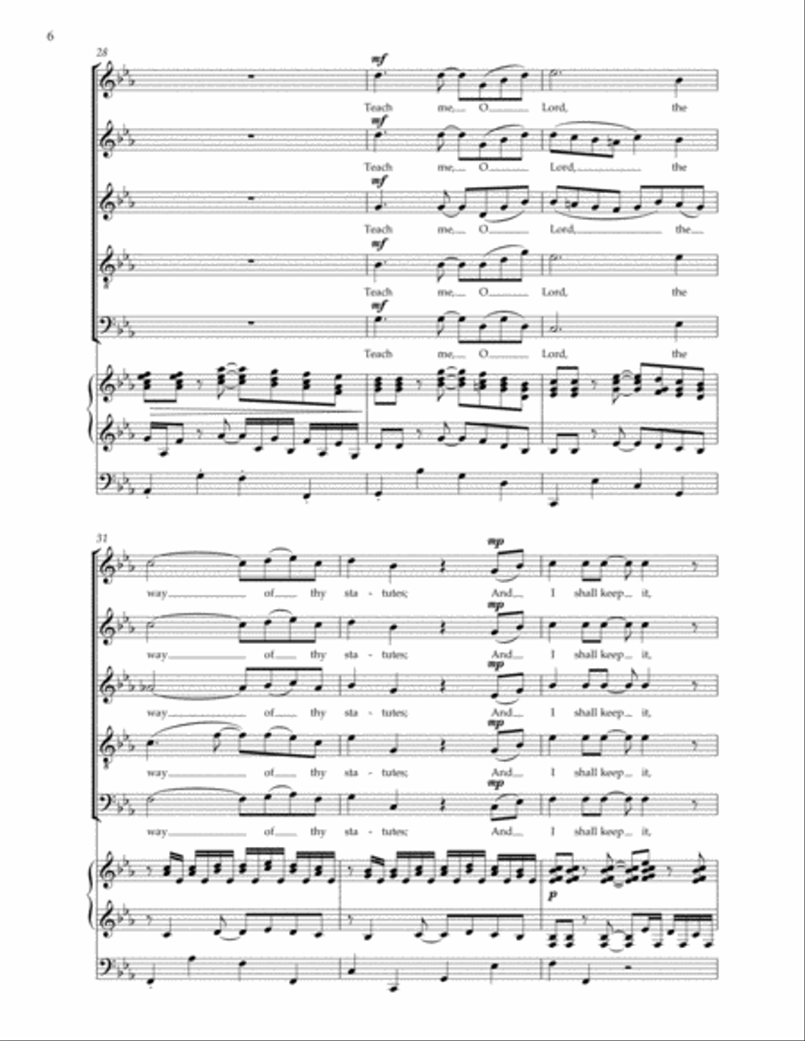 Open thou mine eyes SSATB scores gallery preview page 6