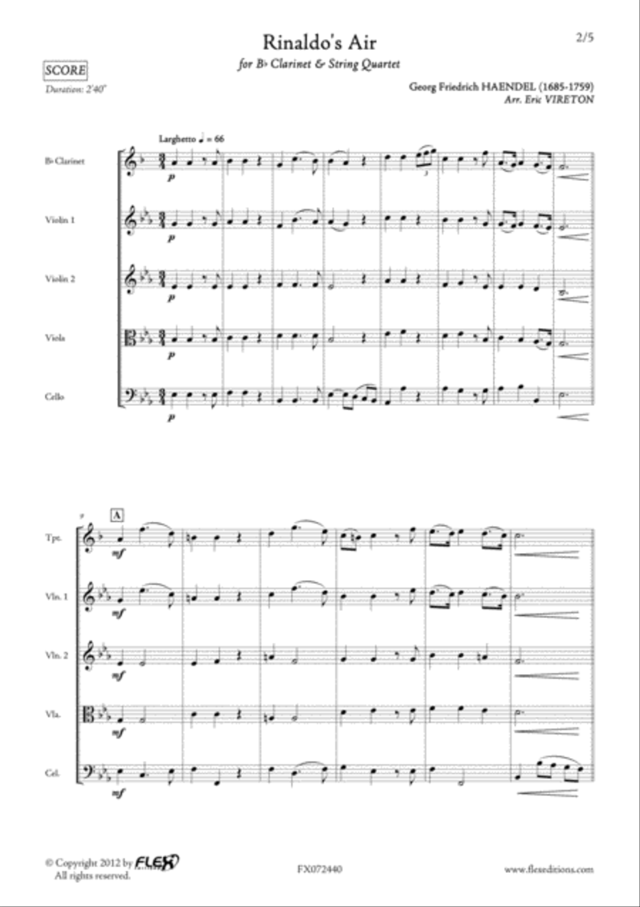 Air de Rinaldo Air de Rinaldo B-Flat Clarinet scores gallery preview page 2
