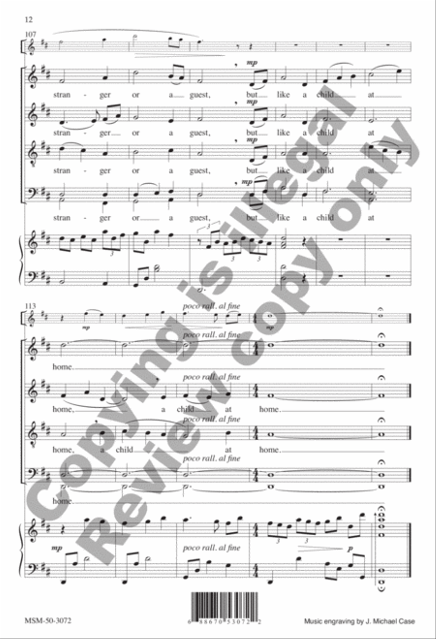 My Shepherd Will Supply My Need 4-Part scores gallery preview page 12
