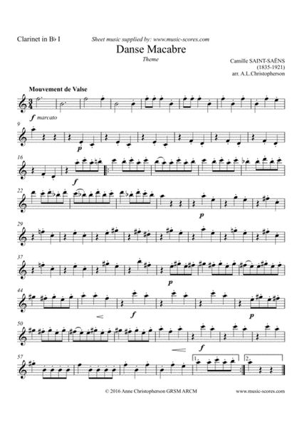 Danse Macabre - 4 Clarinets and Bass Clarinet image number null