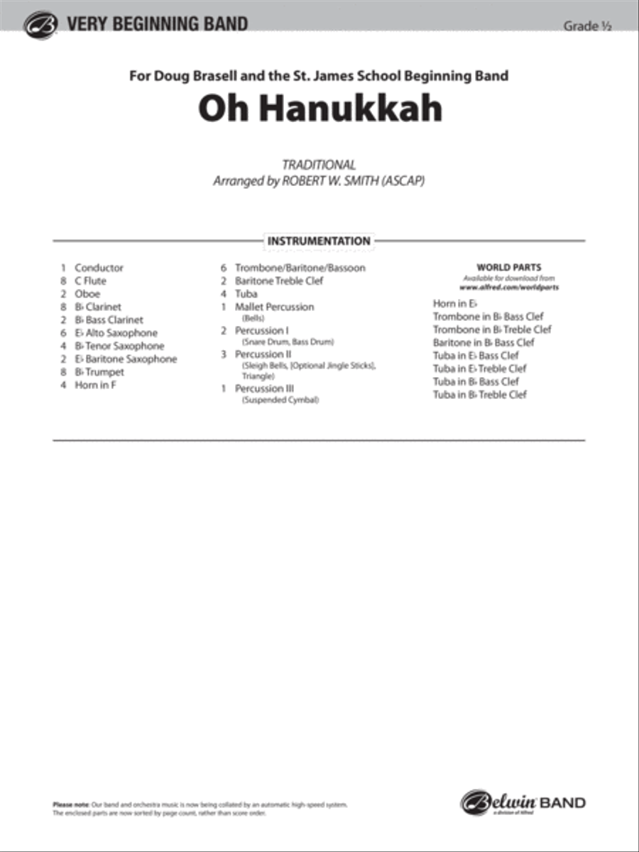 Oh Hanukkah: Score Oh Hanukkah: Score Concert Band scores gallery preview page 1
