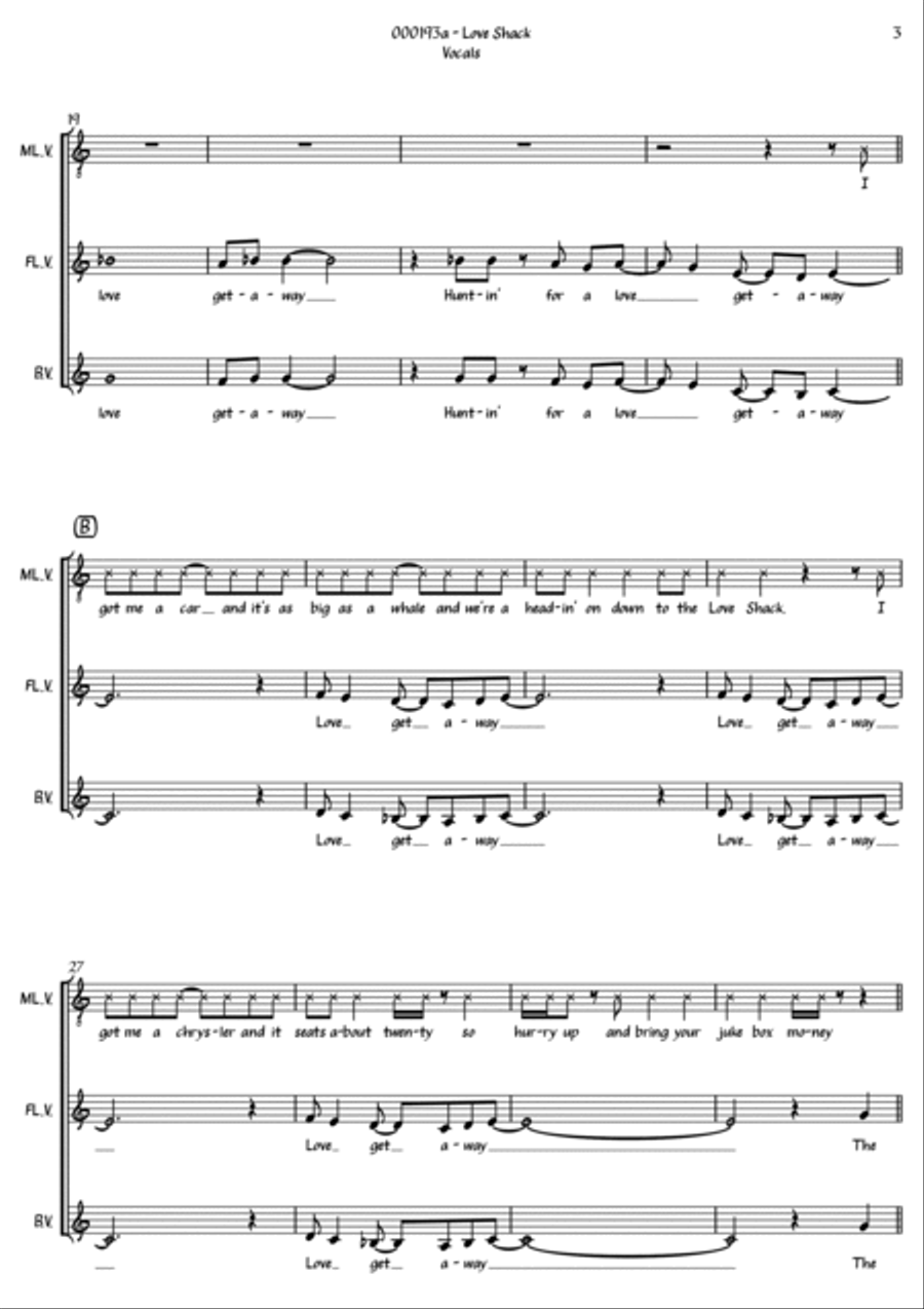 Love Shack Piano scores gallery preview page 3