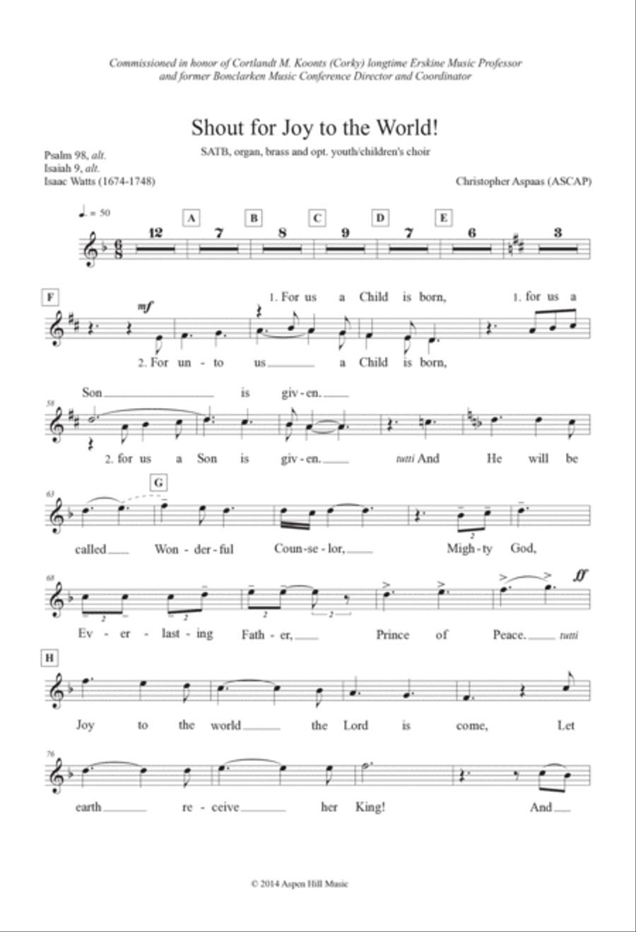 Shout for Joy to the World (Downloadable Children/Youth Score) Choir scores gallery preview page 2