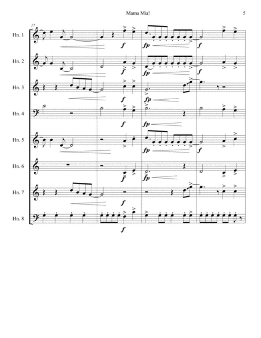 Mamma Mia Horn Solo scores gallery preview page 5