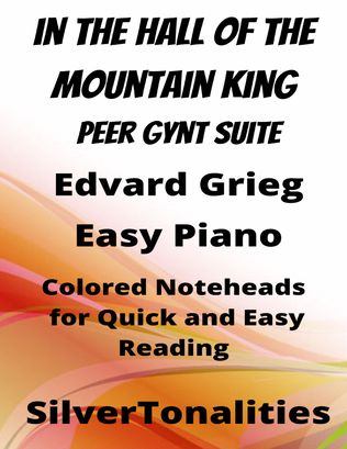In the Hall of the Mountain King Easy Piano Sheet Music with Colored Notation