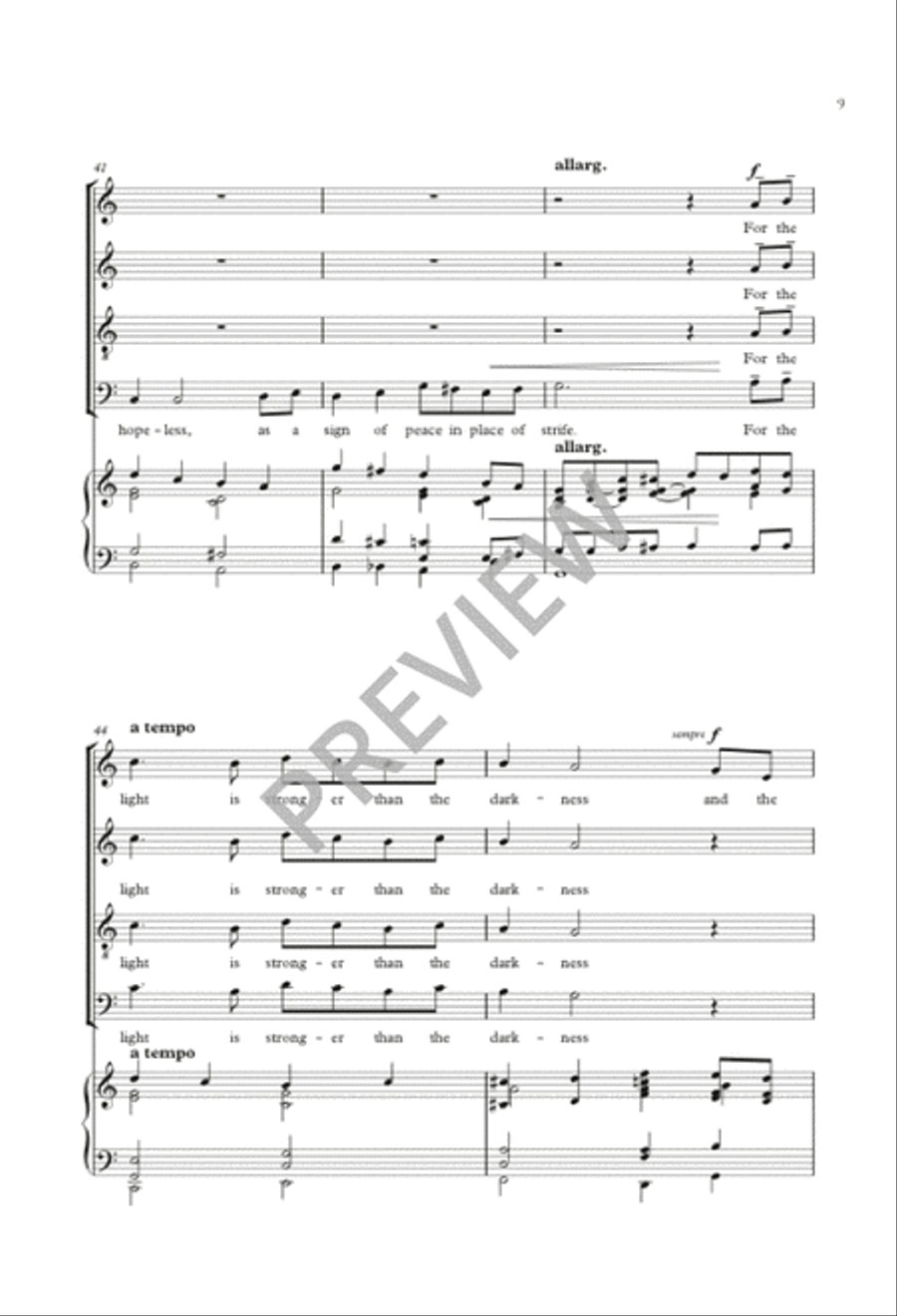 Let Us Light a Candle 4-Part scores gallery preview page 10