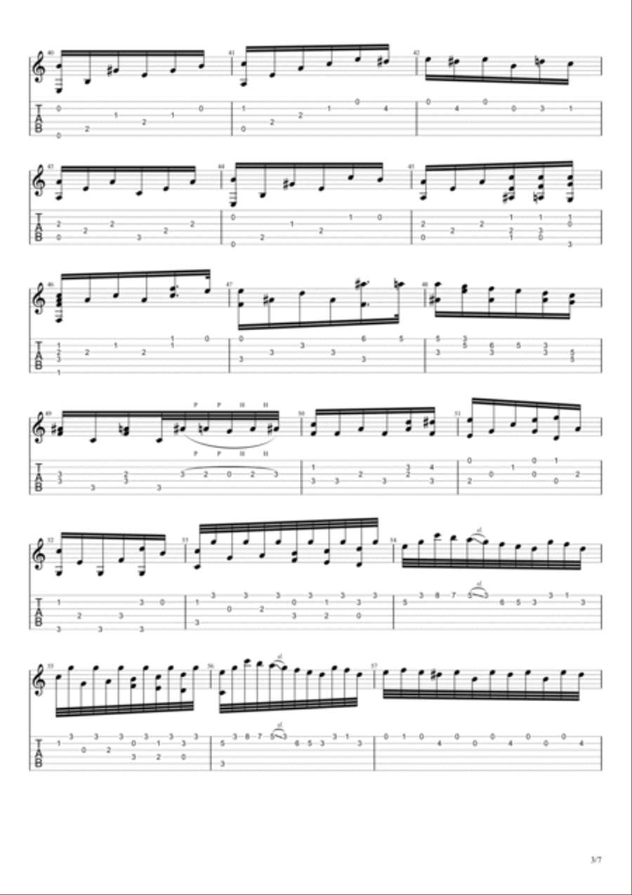 Beethoven - Fur Elise - Fingerstyle guitar Acoustic Guitar scores gallery preview page 3