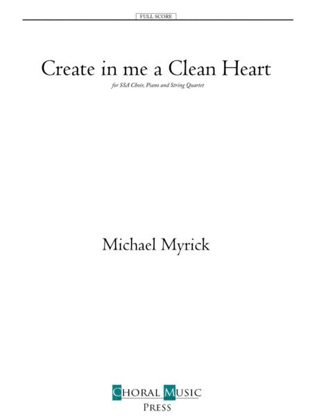 Create In Me a Clean Heart - SSA Full Score and Parts image number null