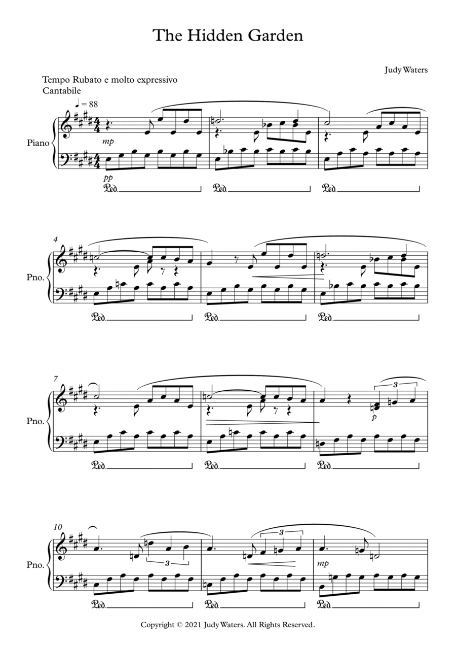 The Hidden Garden The Hidden Garden Piano Solo scores gallery preview page 1