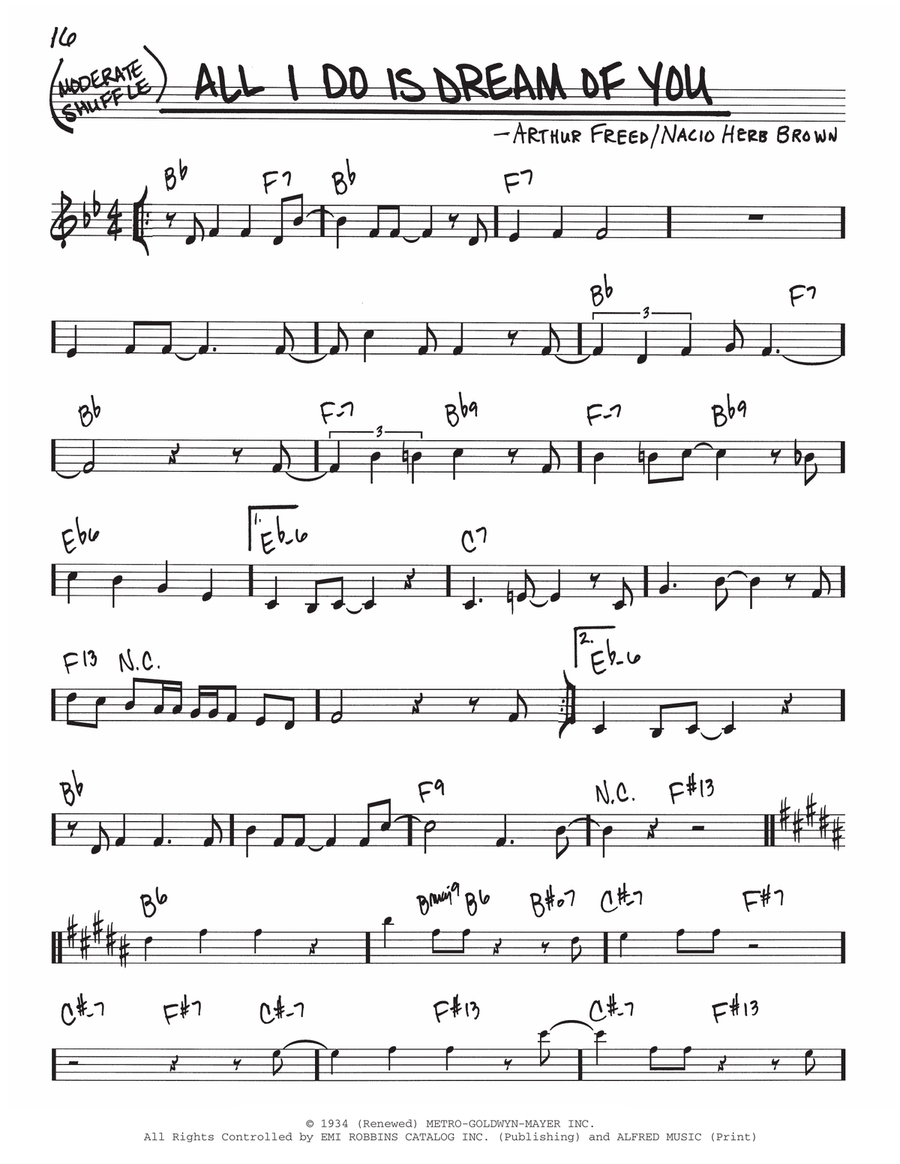All I Do Is Dream Of You Piano scores gallery preview page 1