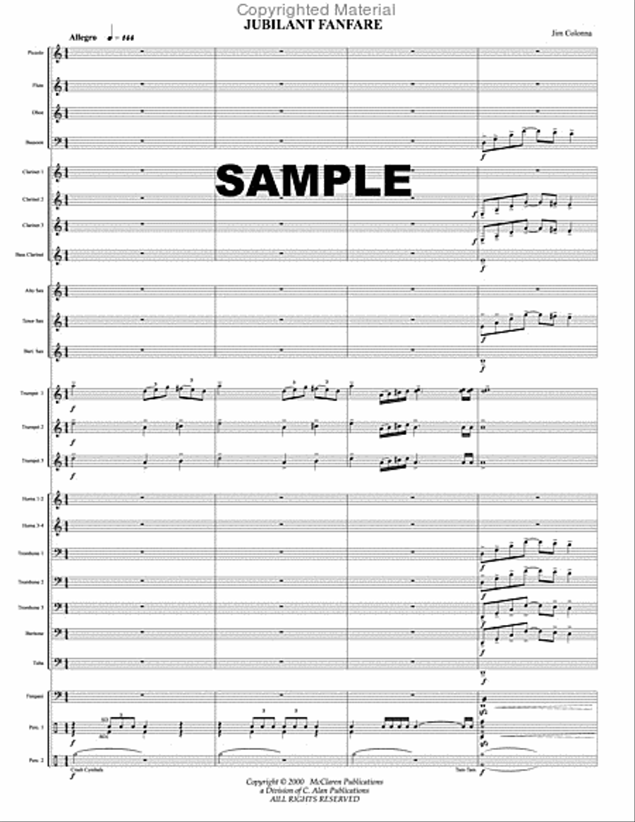 Jubilant Fanfare Jubilant Fanfare Concert Band scores gallery preview page 2