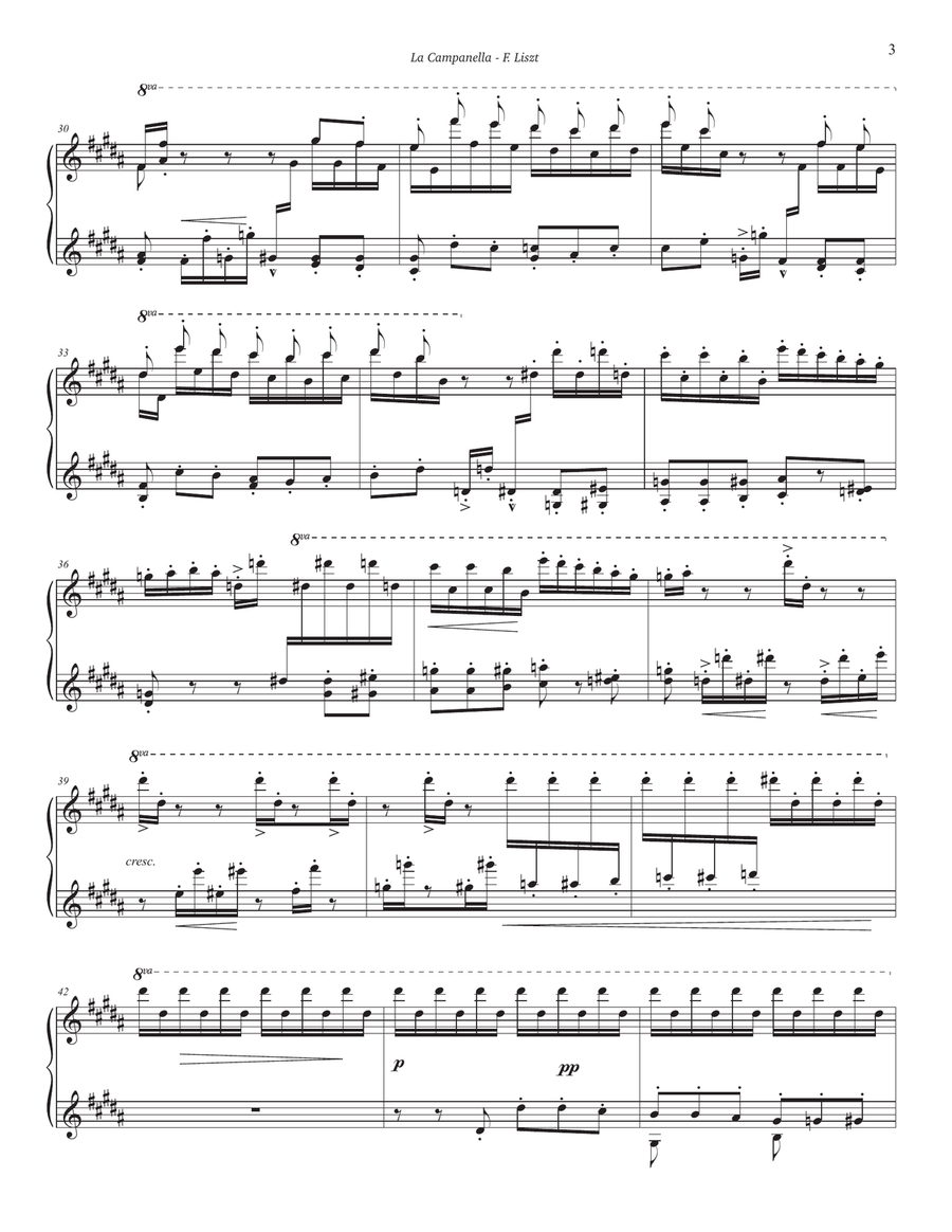 La Campanella (Advanced Intermediate) - Original key (G# minor) Piano Solo scores gallery preview page 3