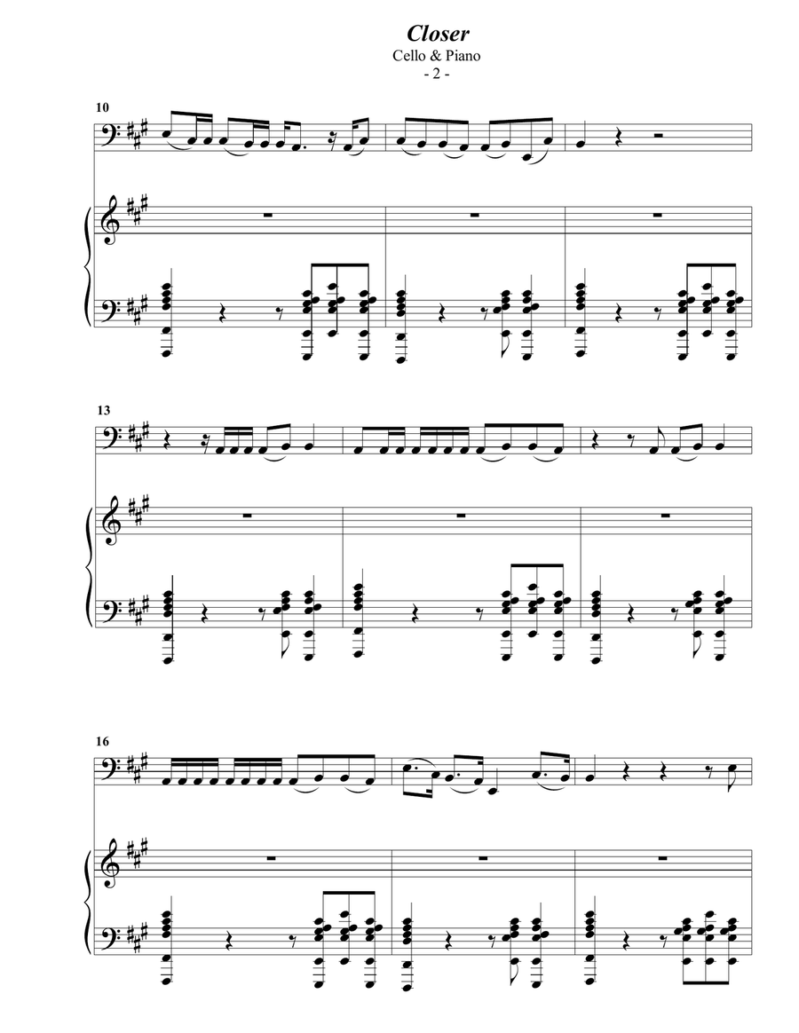 Closer Piano scores gallery preview page 2