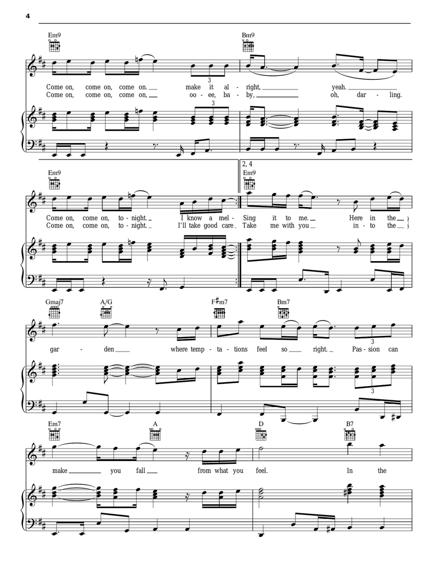 The Secret Garden (Sweet Seduction) Piano, Vocal, Guitar scores gallery preview page 4