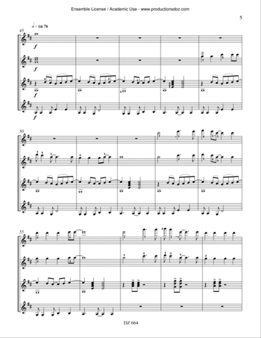 Lucky Man - Flower Power Suite Guitar Ensemble scores gallery preview page 5