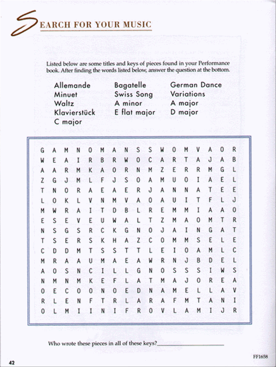 Succeeding with the Masters, Student Activity Book, Classical Era, Volume Two Piano Method scores gallery preview page 3