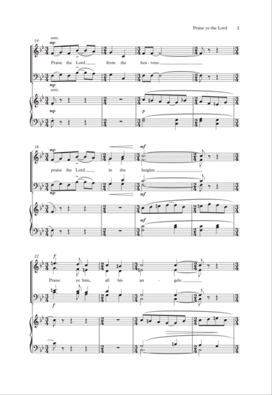 Praise ye the Lord 4-Part scores gallery preview page 2