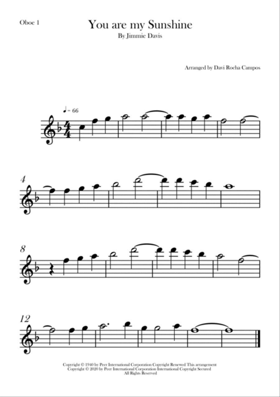 You Are My Sunshine You Are My Sunshine Woodwind Duet scores gallery preview page 2