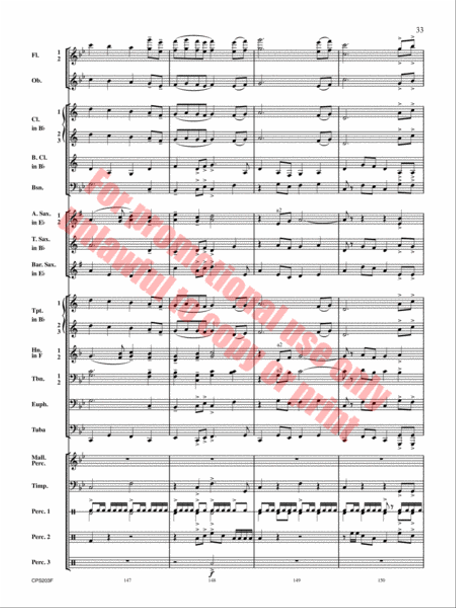 Red Hills Saga Concert Band scores gallery preview page 34