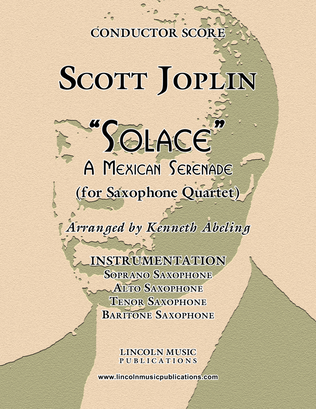 Book cover for Joplin - “Solace” - A Mexican Serenade (for Saxophone Quartet SATB)