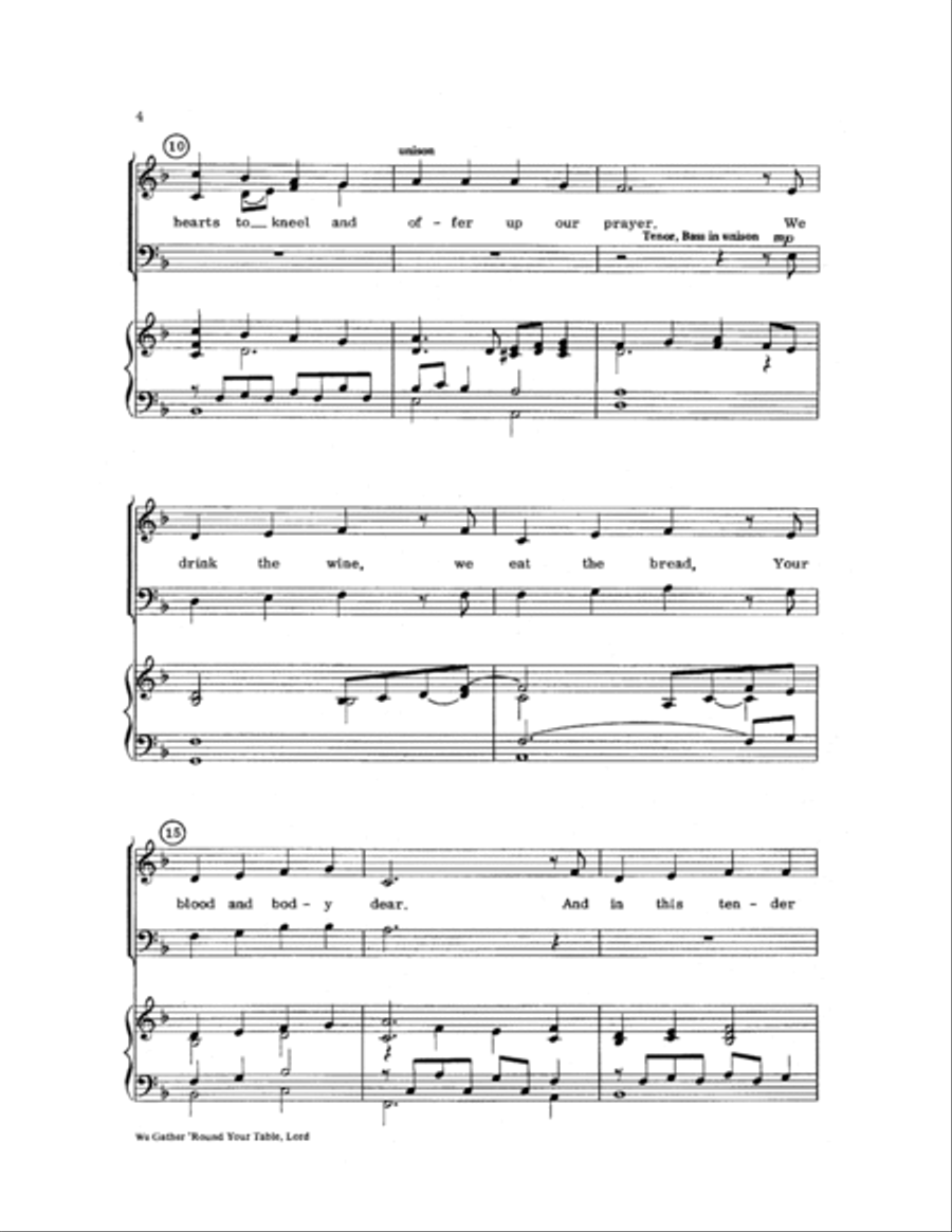 We Gather 'Round Your Table Lord 4-Part scores gallery preview page 4