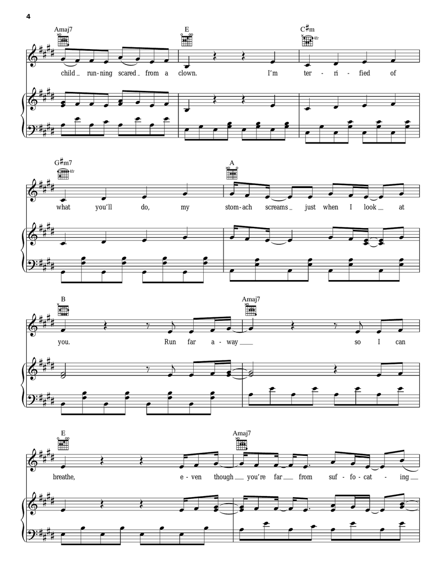 Catch Me Piano, Vocal, Guitar scores gallery preview page 4