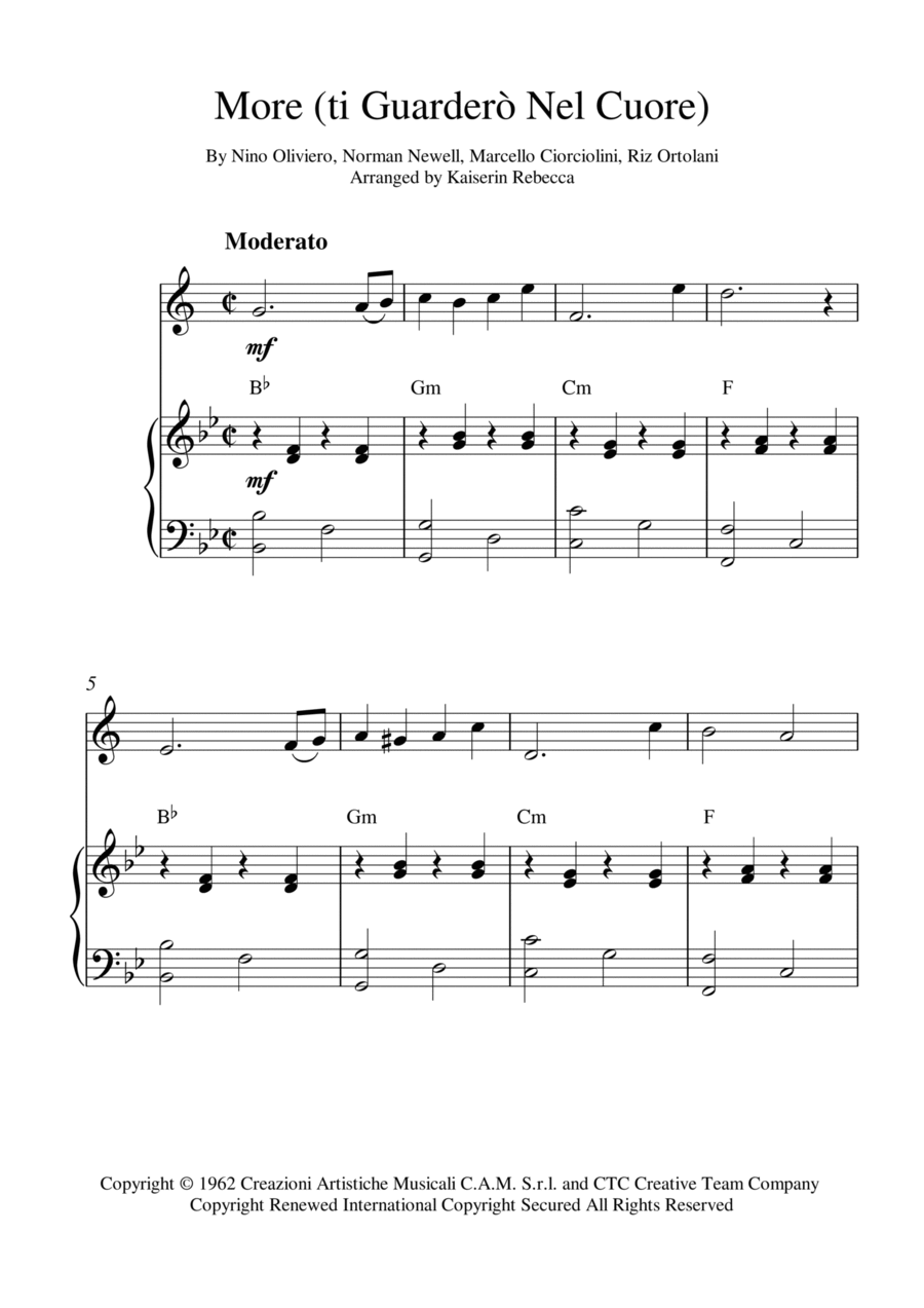 More (ti Guarderò Nel Cuore) Tenor Saxophone scores gallery preview page 1