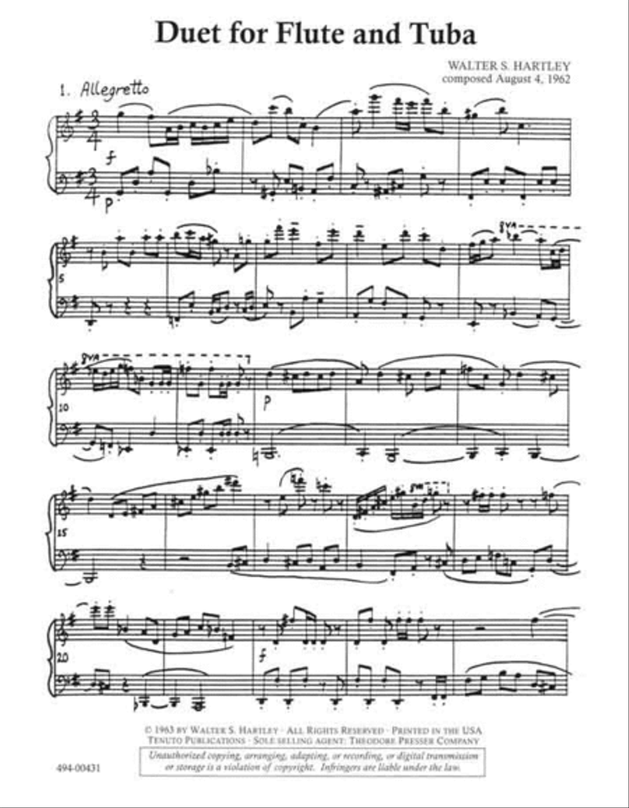 Duet for Flute and Tuba Chamber Music scores gallery preview page 2
