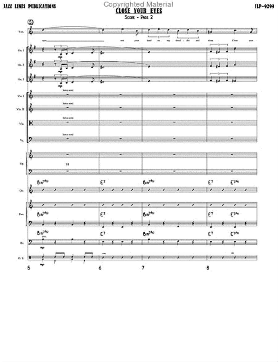 Close Your Eyes Orchestra scores gallery preview page 5