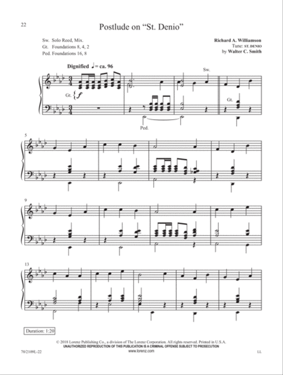 Postludes in Two Minutes or Less Organ Solo scores gallery preview page 10