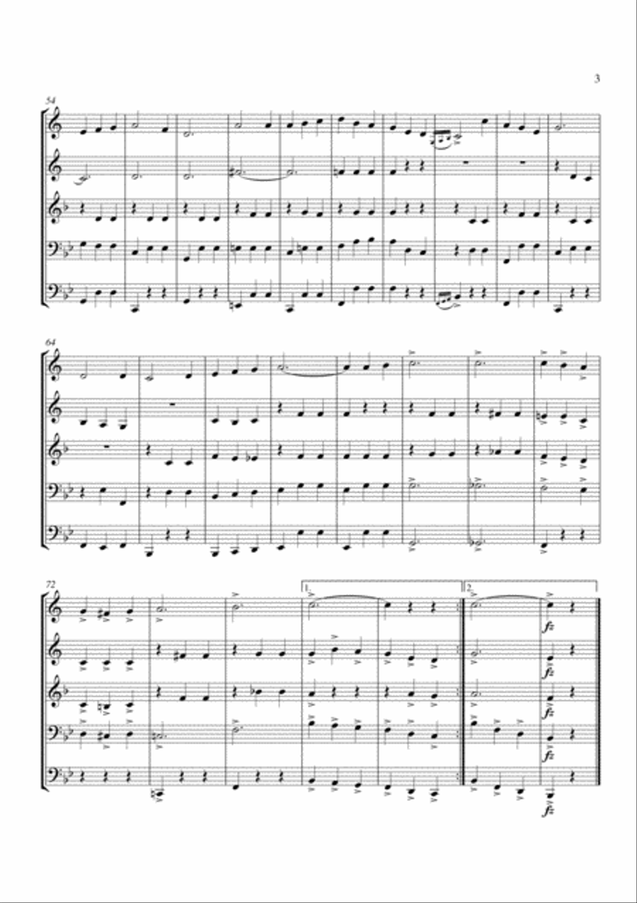 Take Me Out To the Ball Game Brass Quintet scores gallery preview page 3