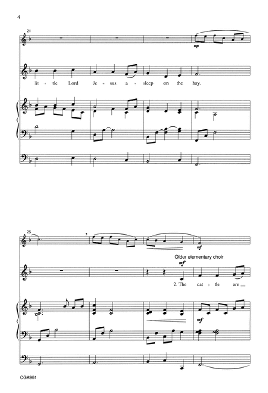Away in a Manger Unison Unison Choir scores gallery preview page 4