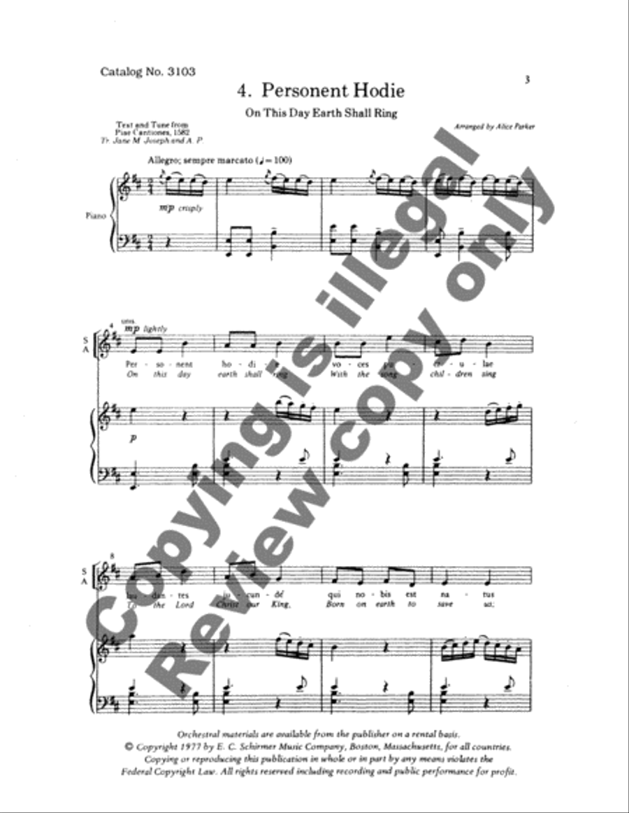 Gaudete: 4. Personent Hodie 4-Part scores gallery preview page 10