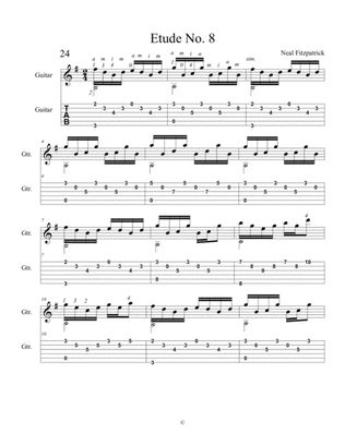 Etude No.8 For Guitar by Neal Fitzpatrick-Tablature Edition