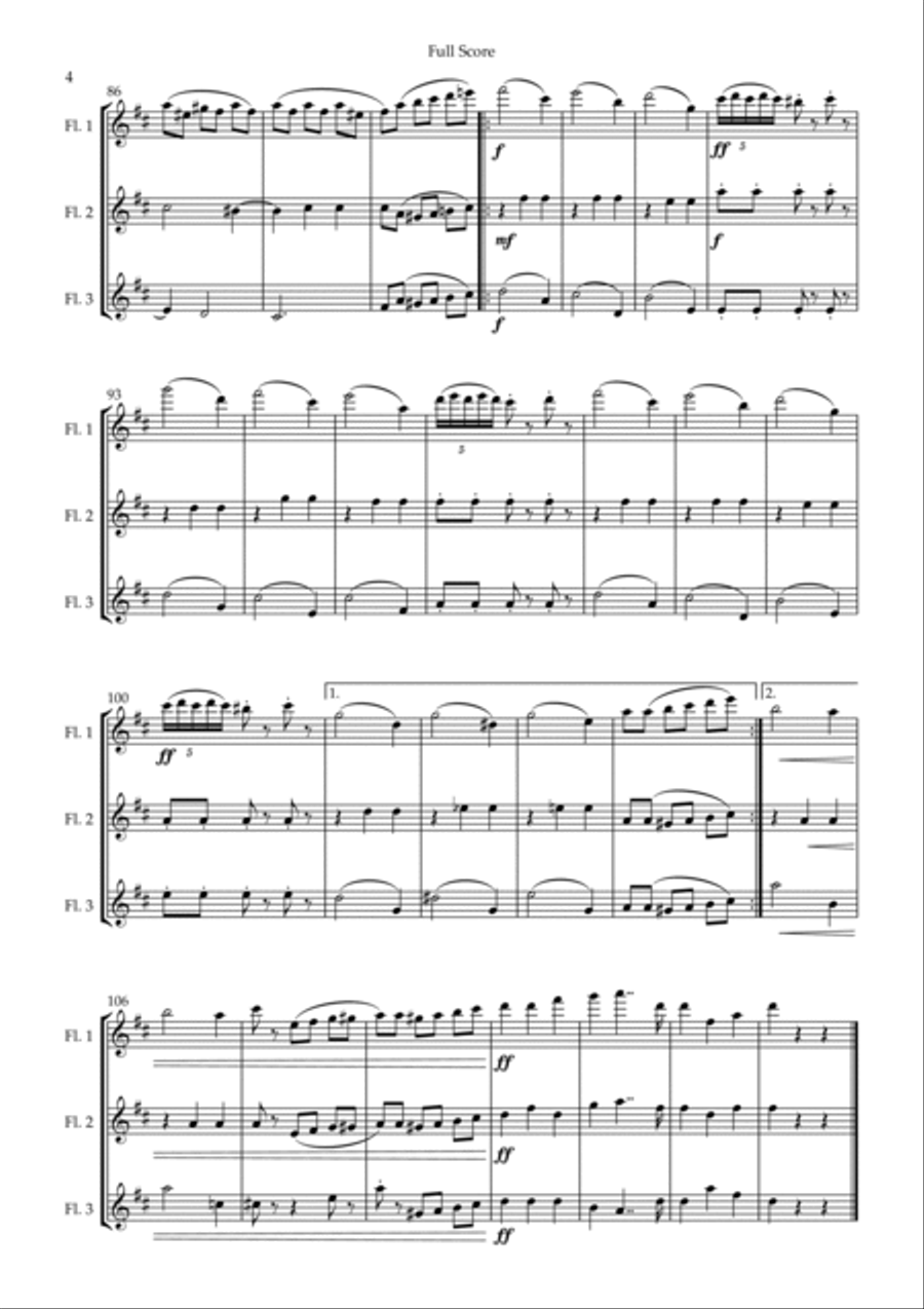 Waltz of The Flowers - from Nutcracker (P. I. Tchaikovsky) for Flute Trio Flute Trio scores gallery preview page 4