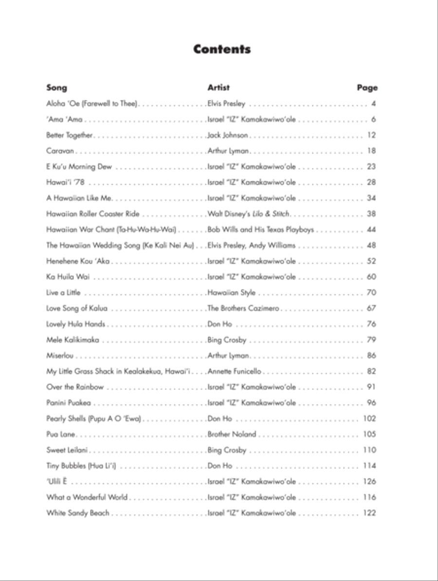 Top-Requested Hawaiian Sheet Music Piano, Vocal, Guitar scores gallery preview page 2