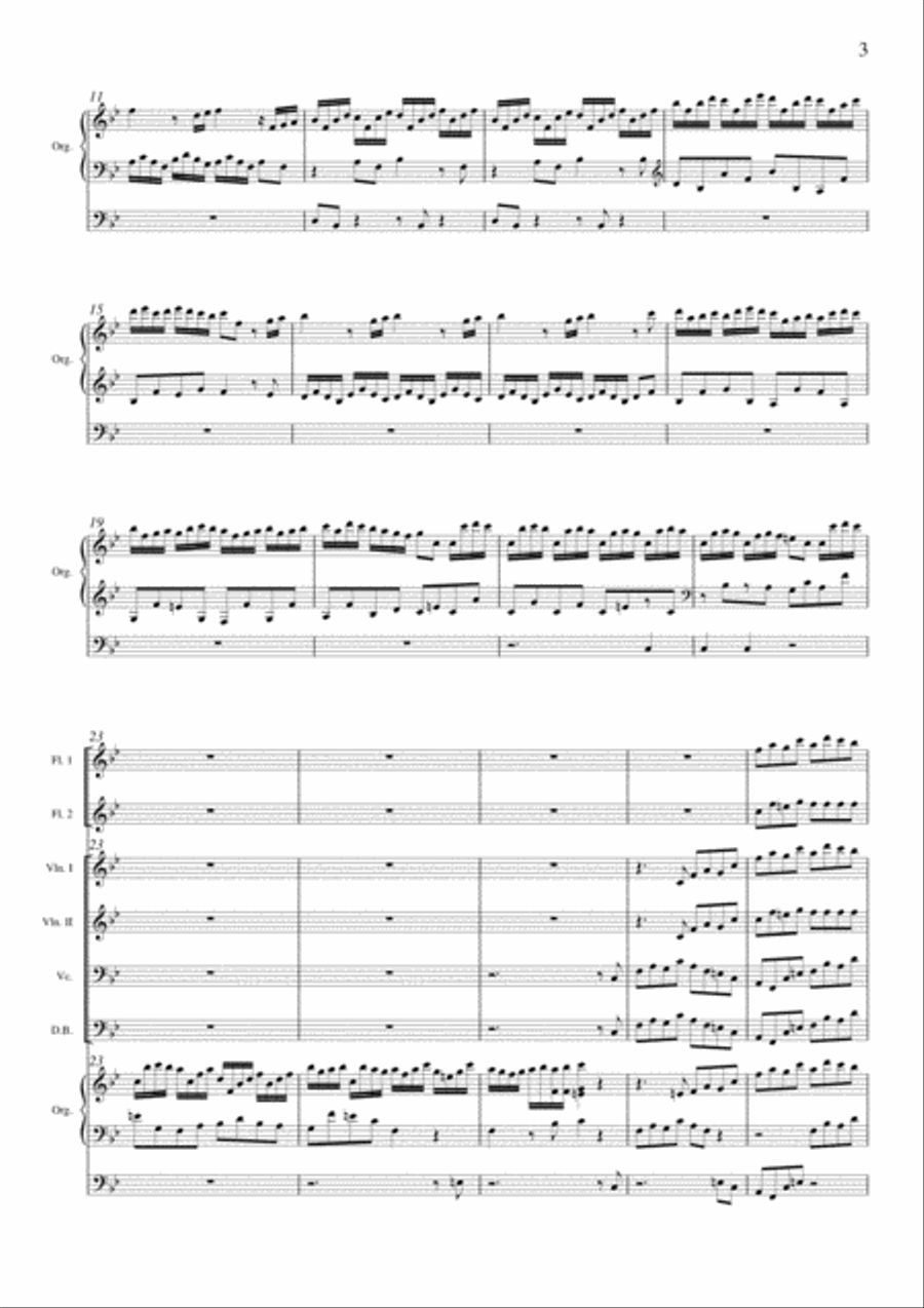 HANDEL - ORGAN CONCERTO in Bb Op. 4, No 6, HWV.294-1 Small Ensemble scores gallery preview page 3