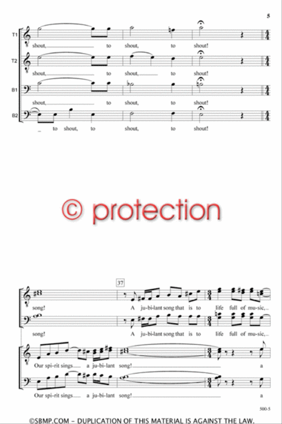 Listen to a Jubilant Song - TTBB Octavo TTBB scores gallery preview page 5