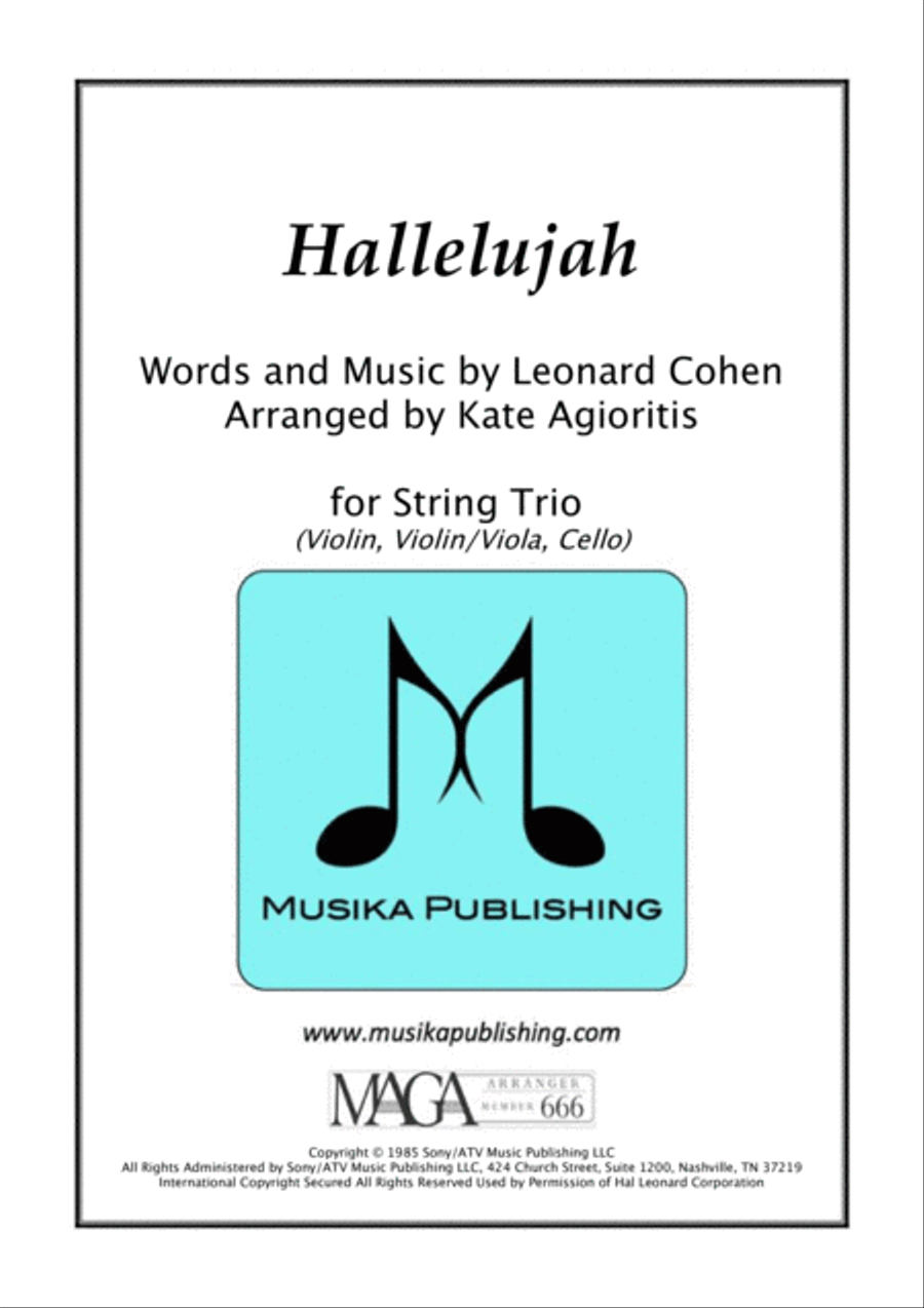 Hallelujah Hallelujah String Trio scores gallery preview page 3