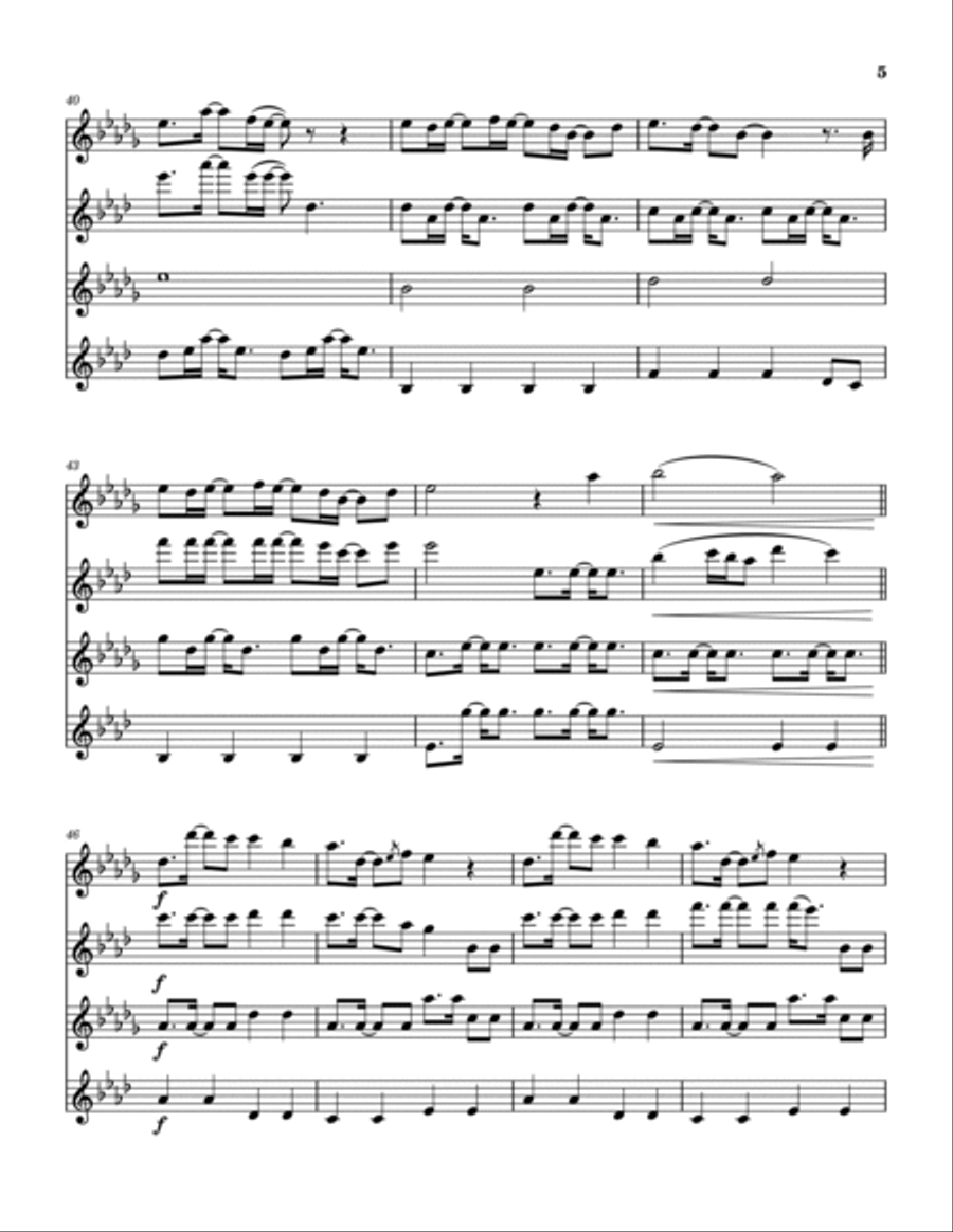Even When I'm Not Saxophone Quartet scores gallery preview page 6