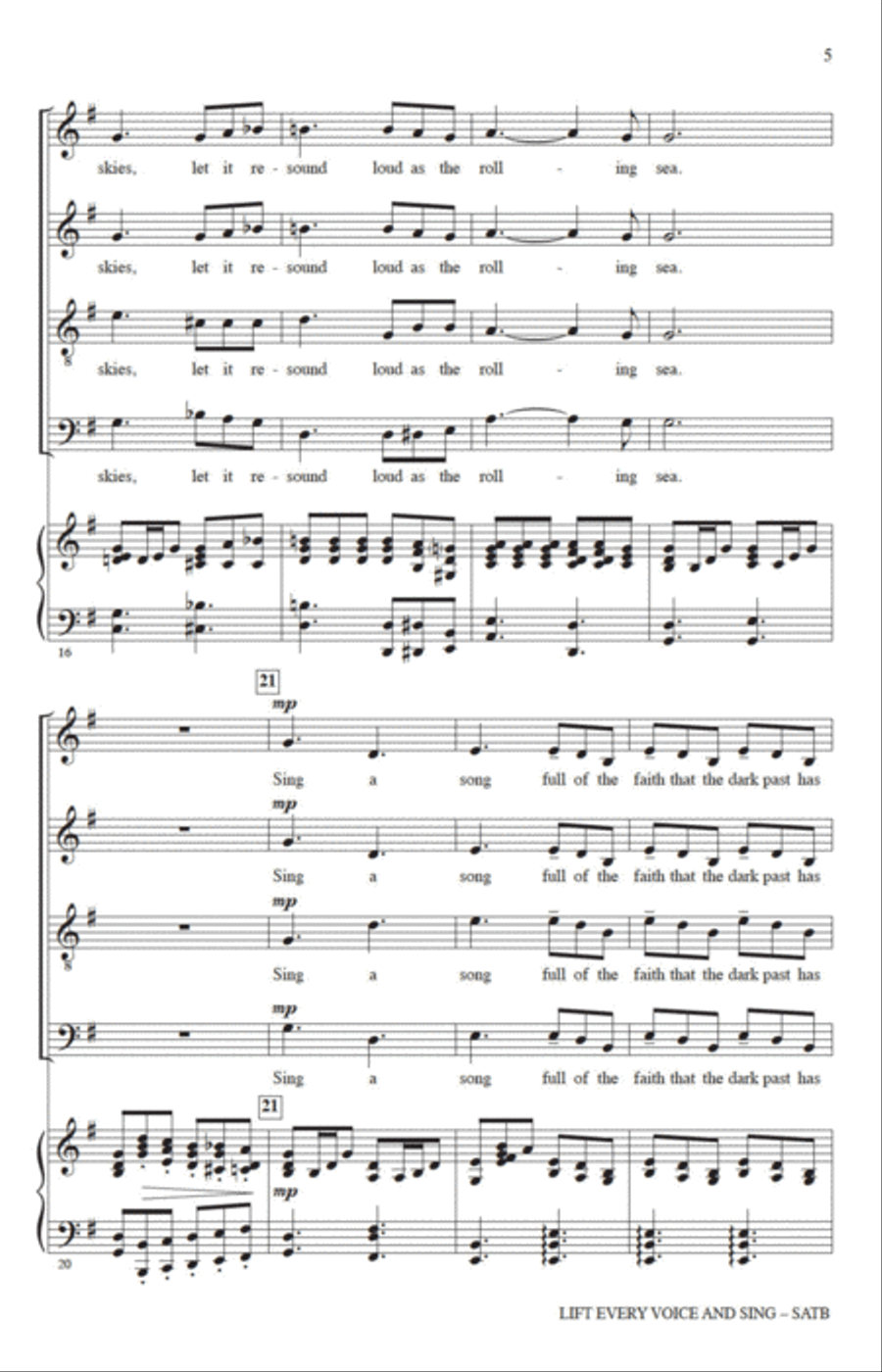 Lift Every Voice And Sing (arr. Rollo Dilworth) 4-Part scores gallery preview page 3