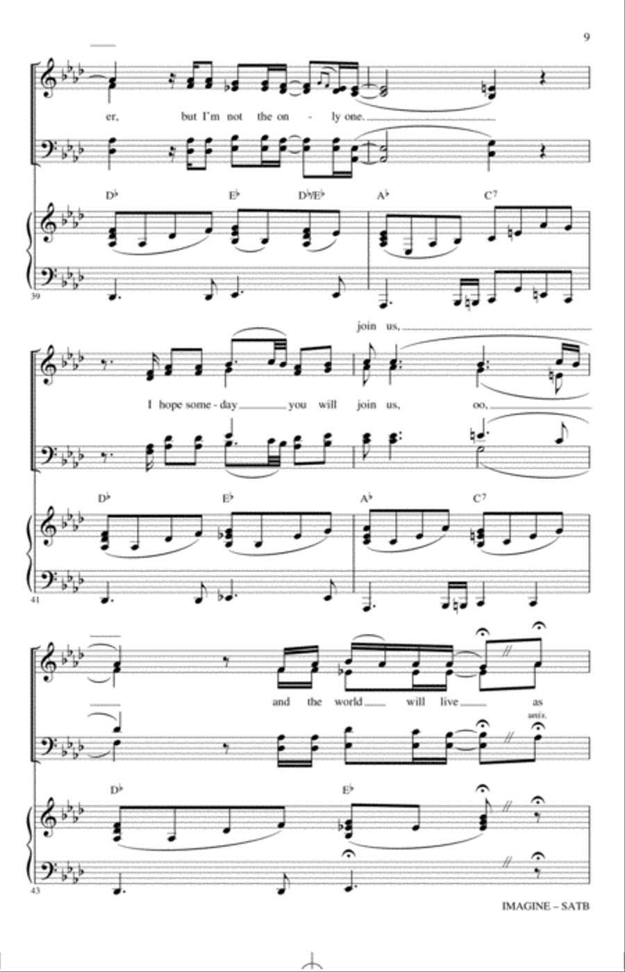 Imagine (arr. Kirby Shaw) 4-Part scores gallery preview page 8