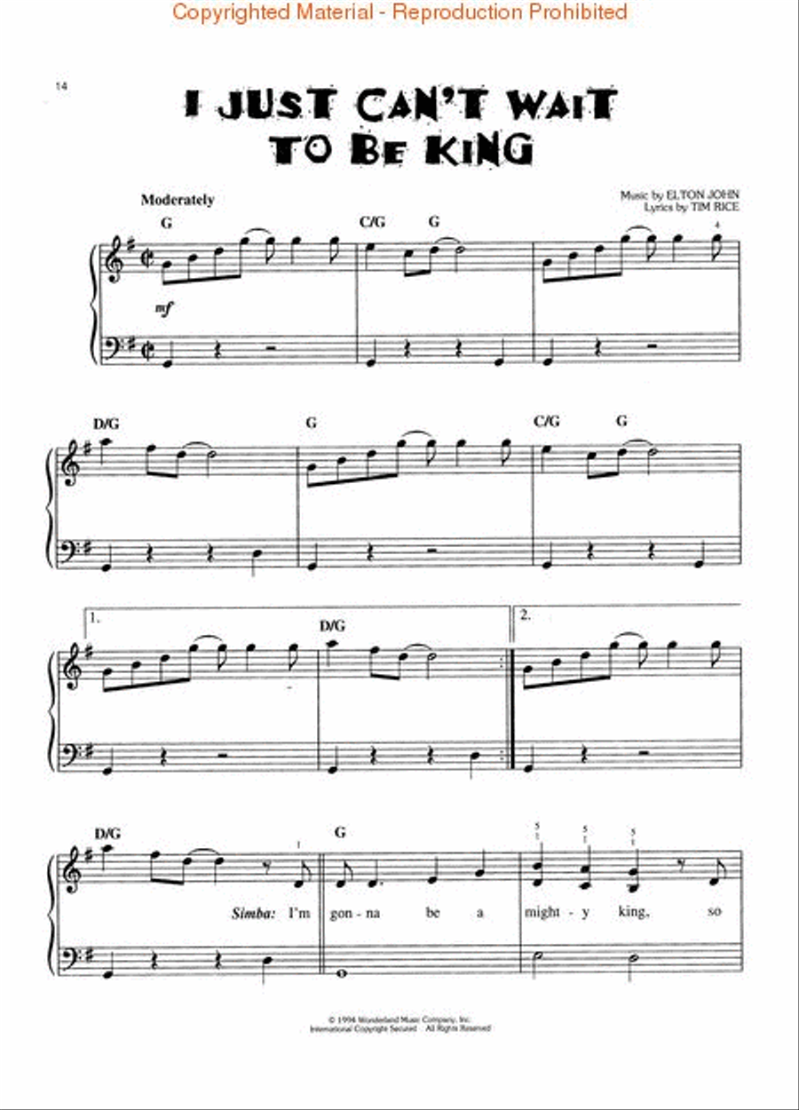 The Lion King Easy Piano scores gallery preview page 3
